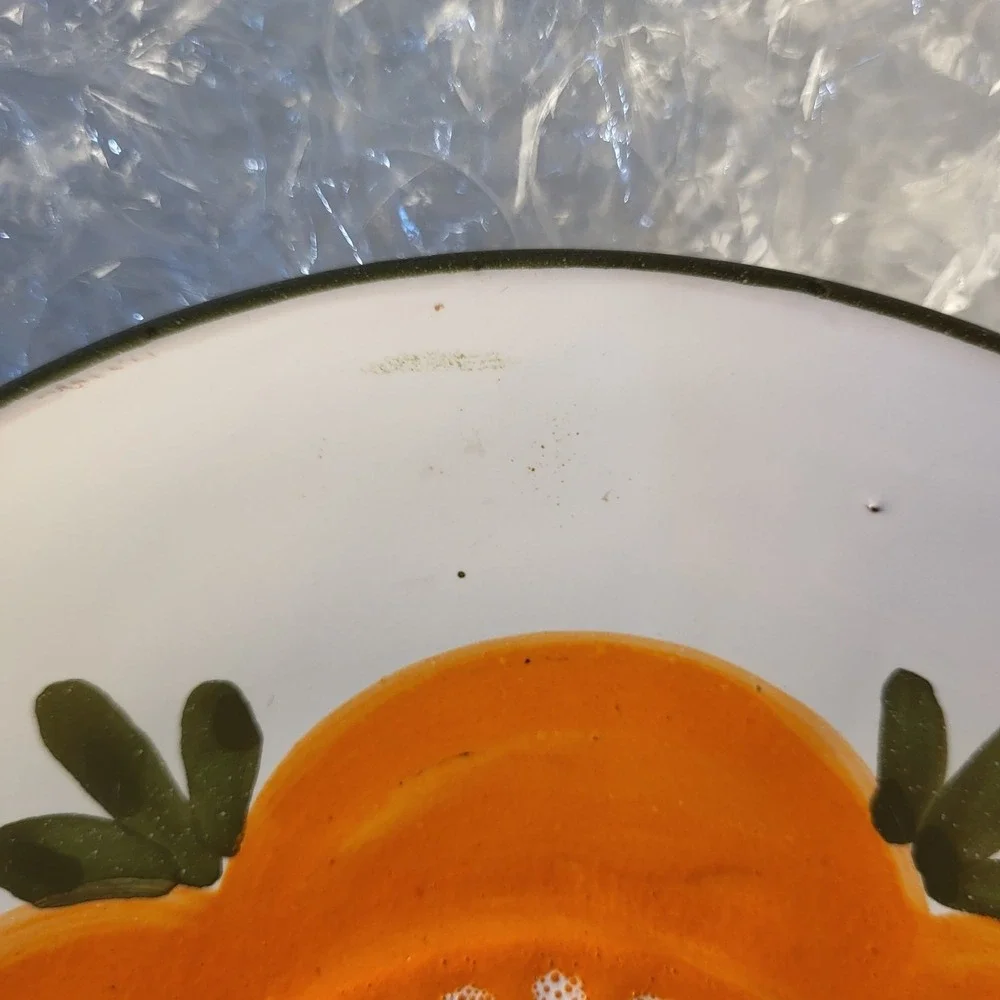 Set of 4 - Orange Flower Decorative Plates 7-1/4